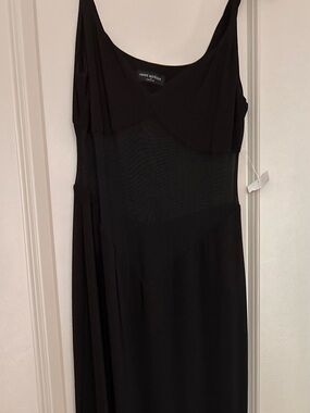naked wardrobe Black Maxi Dress-Skirt with Sheer Panel